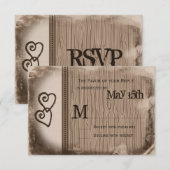 Rustisch land, tweekleurig bruiloft RSVP-kaarten RSVP Kaartje (Voorkant / Achterkant)
