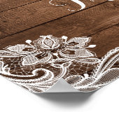 Rustisch land Twinkle Lights Lace Wedding Sign Poster (Hoek)