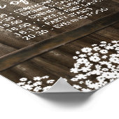 RUSTISCH LAND WEDDING ORDER VAN DE DAG POSTER (Hoek)