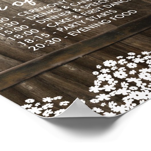RUSTISCH LAND WEDDING ORDER VAN DE DAG POSTER (Hoek)