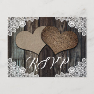 Rustisch Land Wedding RSVP Briefkaart Meal Choice