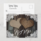 Rustisch Land Wedding RSVP Briefkaart Meal Choice (Voorkant / Achterkant)