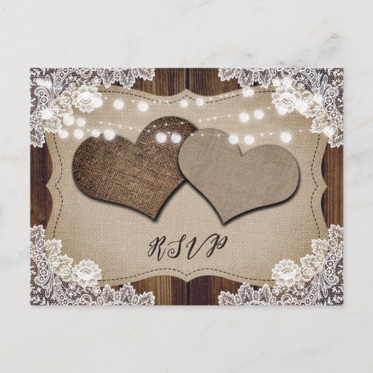 Rustisch Land Wedding RSVP Briefkaart Meal Choice (Voorkant)