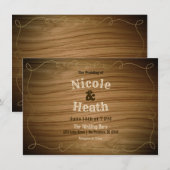 Rustisch Land Western Barn Wood Modern Wedding Kaart (Voorkant / Achterkant)