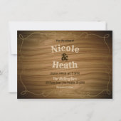 Rustisch Land Western Barn Wood Modern Wedding Kaart (Voorkant)