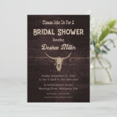 Rustisch Land Western Bruine Bull Skull Aankondiging (Staand voorkant)