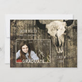 Rustisch Land Western Bull Koe Afstuderen schedel Aankondiging (Voorkant)