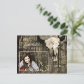 Rustisch Land Western Bull Koe Afstuderen schedel Briefkaart (Staand voorkant)