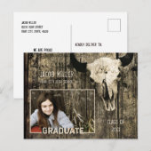 Rustisch Land Western Bull Koe Afstuderen schedel Briefkaart (Voorkant / Achterkant)