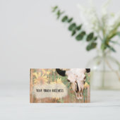 Rustisch Land Western Bull Skull Sunflower Hood Visitekaartje (Staand voorkant)