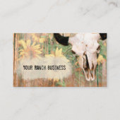 Rustisch Land Western Bull Skull Sunflower Hood Visitekaartje (Voorkant)