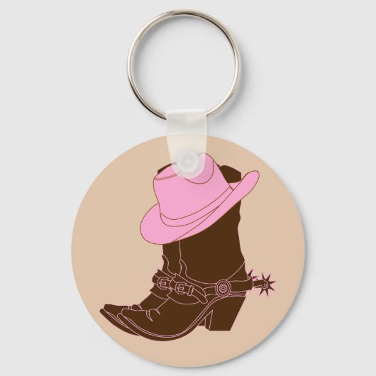 Rustisch Land Western Cowgirl Boots Sleutelhanger (Voorkant)