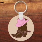 Rustisch Land Western Cowgirl Boots Sleutelhanger (Voorkant)