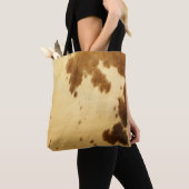 Rustisch land Western Longhorn Koeienhuid — afdruk Tote Bag (Dichtbij)