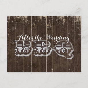 Rustisch Land Western Wood Wedding RSVP BBQ Uitnodiging Briefkaart