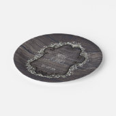 Rustisch land Westerne baby's, breath en hout Papieren Bordje (Gekanteld)