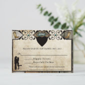 Rustisch land Westerne bruiloft RSVP-kaart RSVP Kaartje (Staand voorkant)