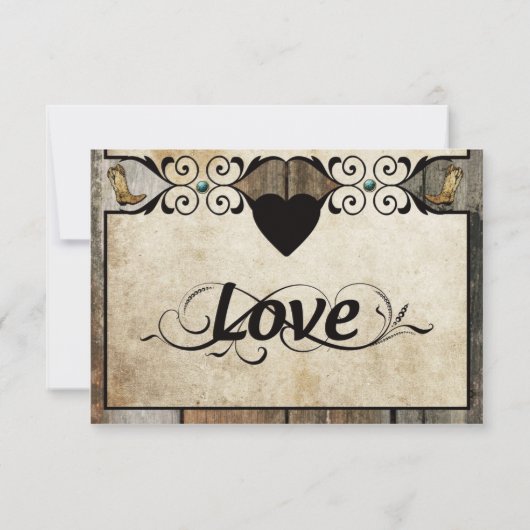 Rustisch land Westerne bruiloft RSVP-kaart RSVP Kaartje (Achterkant)