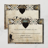 Rustisch land Westerne bruiloft RSVP-kaart RSVP Kaartje (Voorkant / Achterkant)