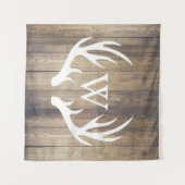 Rustisch Land White Deer Antlers Barn Wood Wandkleed (Voorkant (horizontaal))