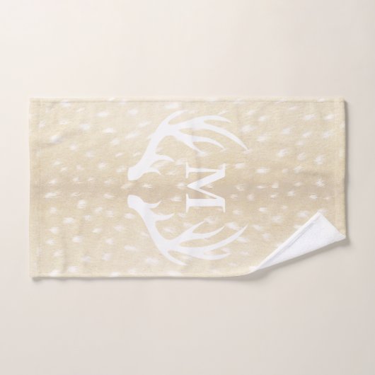 Rustisch Land White Deer Antlers Spoted Fawn Fur Bad Handdoek (Handdoek)