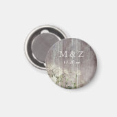 Rustisch Land White Wood Wedding Save the Date Magneet (Voorkant / Achterkant)