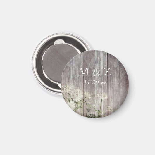 Rustisch Land White Wood Wedding Save the Date Magneet (Voorkant / Achterkant)