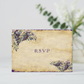 Rustisch land, wijnbouw, aangepast huwelijk RSVP kaartje (Staand voorkant)