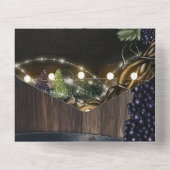 Rustisch land Winery Wine Barrel Barn Wedding All In One Uitnodiging (Achterkant)