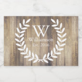 Rustisch land: Witte Laurels & Barn Wood Voedselcontainer Etiket (Enkel label)