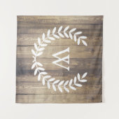 Rustisch land: Witte Laurels & Barn Wood Wandkleed (Voorkant (horizontaal))