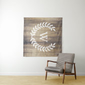 Rustisch land: Witte Laurels & Barn Wood Wandkleed (In Situ (horizontaal))