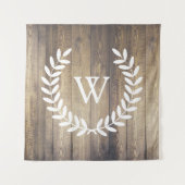 Rustisch land: Witte Laurels & Barn Wood Wandkleed (Voorkant)