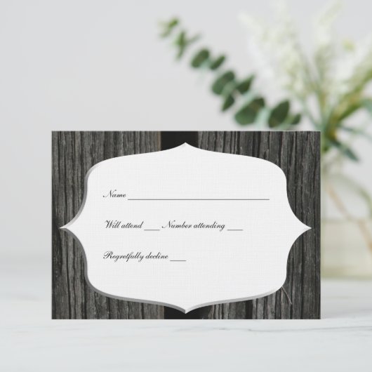Rustisch Land Wood Barn Deeg Rsvp (Staand voorkant)