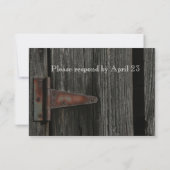 Rustisch Land Wood Barn Deeg Rsvp Kaartje (Achterkant)