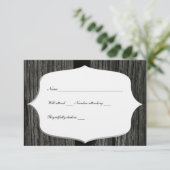 Rustisch Land Wood Barn Deeg Rsvp Kaartje (Staand voorkant)