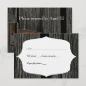 Rustisch Land Wood Barn Deeg Rsvp Kaartje (Voorkant / Achterkant)