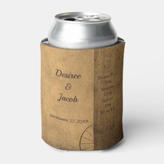 Rustisch Land Wood Barn  Western huwelijk Blikjeskoeler (Blikje Voorkant)