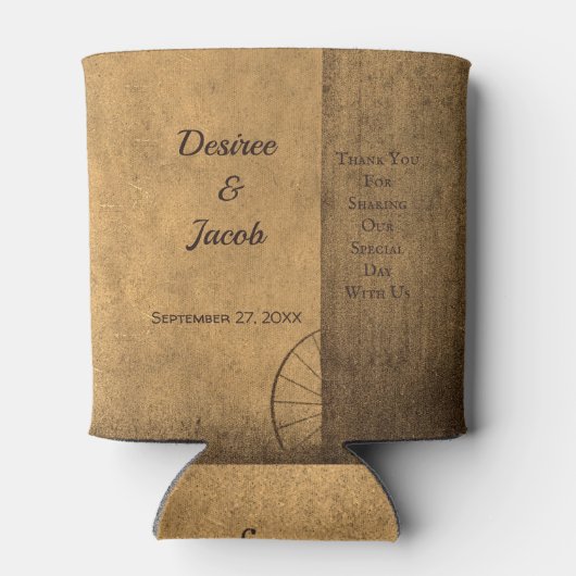 Rustisch Land Wood Barn  Western huwelijk Blikjeskoeler (Achterkant)