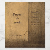 Rustisch Land Wood Barn  Western huwelijk Wijn Etiket (Enkel label)