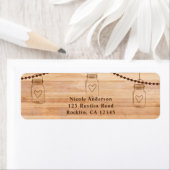 Rustisch Land Wood en Mason Jars Barn Wedding Etiket (Insitu)