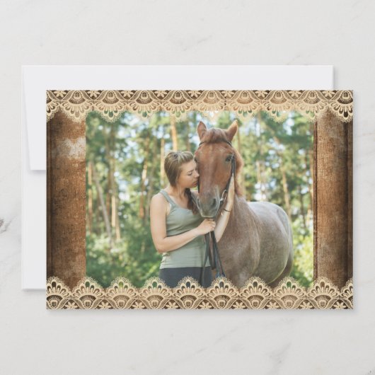 Rustisch Land Wood & Lace | AFSTUDEREN | | 5-Foto Kaart (Achterkant)