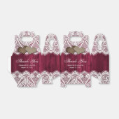 Rustisch Land Wood Logo Burgundy Wedding Bedankdoosjes (Uitgevouwen)