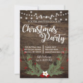 Rustisch Land Wood met Kerstmis Holly Kaart (Voorkant)