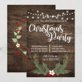 Rustisch Land Wood met Kerstmis Holly Kaart (Voorkant / Achterkant)