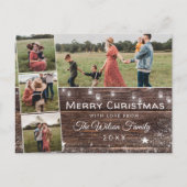 Rustisch Land Wood String Lights Mason Jars Feestdagenkaart (Voorkant)