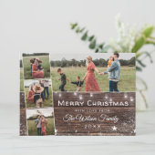 Rustisch Land Wood String Lights Mason Jars Feestdagenkaart (Staand voorkant)