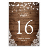 Rustisch Land Wood Twinkle Lights Weddenschap Kaart (Voorkant)