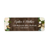 Rustisch Land Wood White Gold Garden Flowers Etiket (Voorkant)