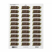 Rustisch Land Wood White Gold Garden Flowers Etiket (Full Sheet)